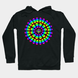 Rainbow Stained Glass Flower Mandala Window Hoodie